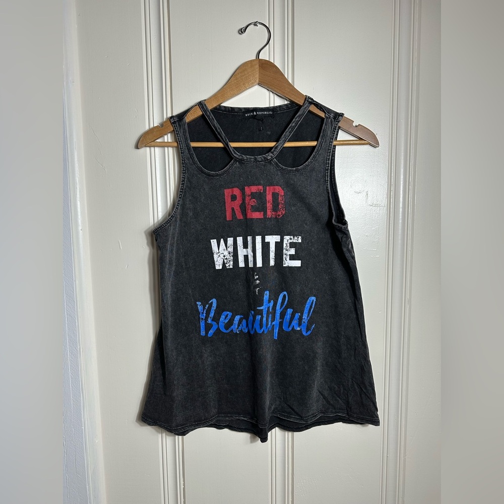 Rock & republic. Red white and beautiful tank top. Size Small